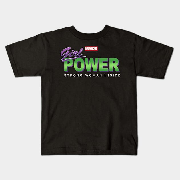 Girl Power Kids T-Shirt by RetroDivision